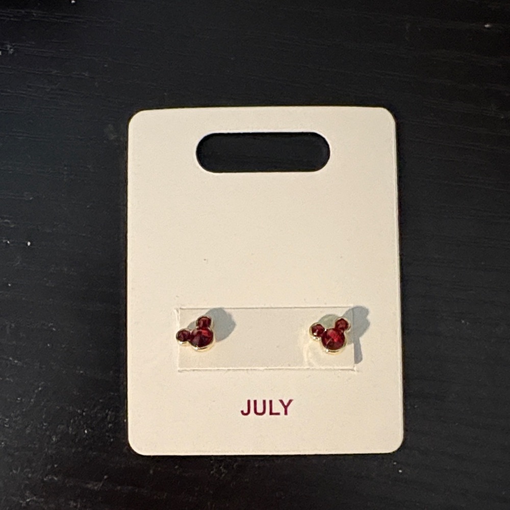 NWT Disney July Ruby Earrings